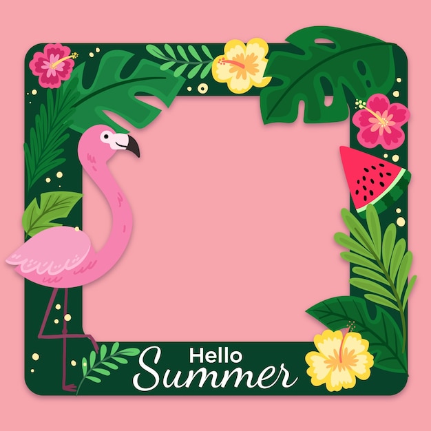 Free Vector frame template for summertime season