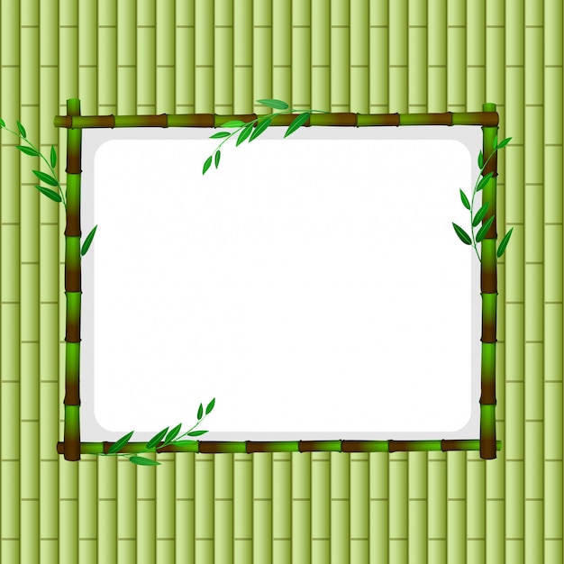 Frame template with green bamboo