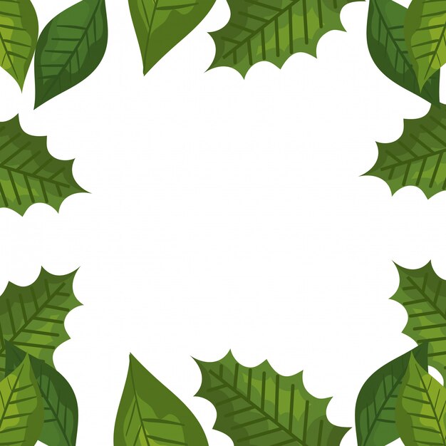 Frame of tropical decorative leaves