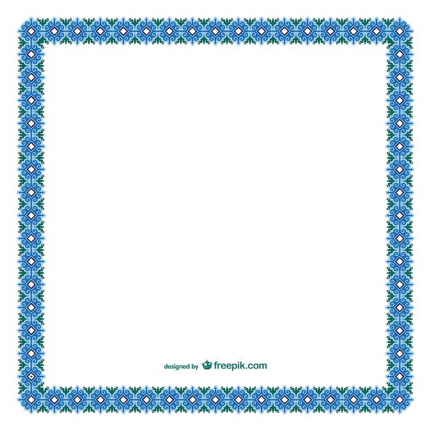 Frame with blue flowers