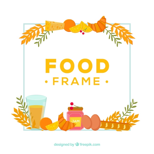 Free Vector frame with breakfast food