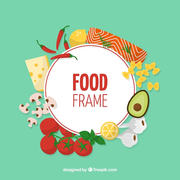 Frame with delicious food