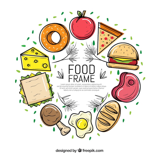 Frame with different food