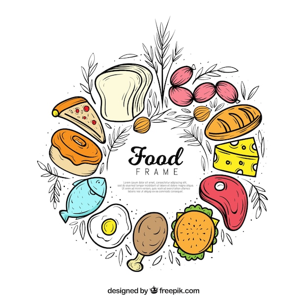 Free Vector frame with different food