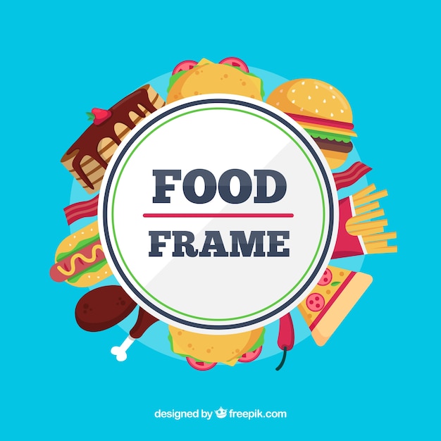 Frame with fast food