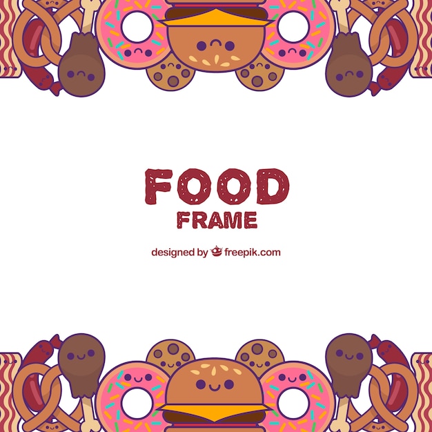 Free Vector frame with fast food