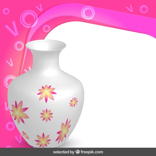 Free Vector frame with floral vase