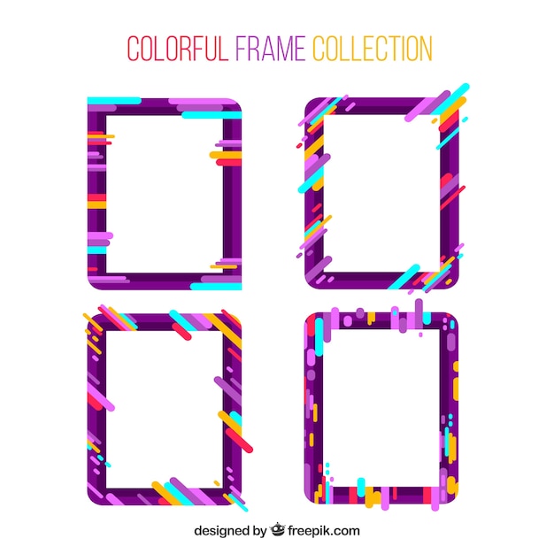 Free vector frames collection in colorful style