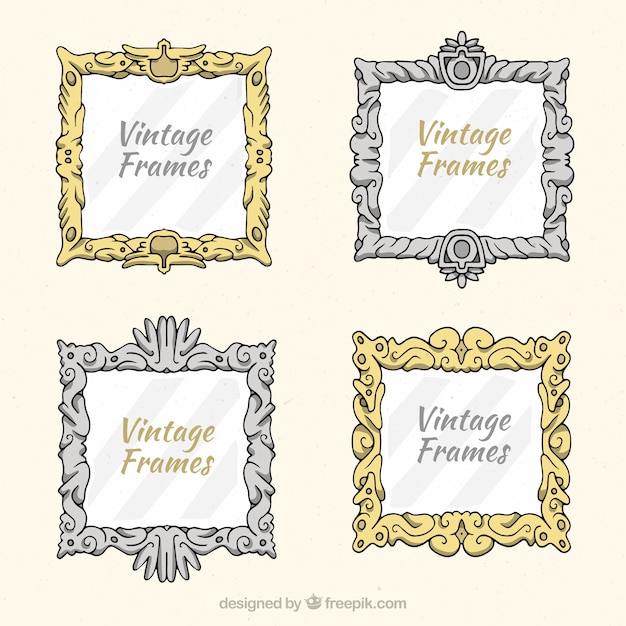 Free Vector frames collection in vintage style