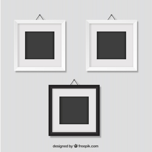 Free Vector frames hanging on wall