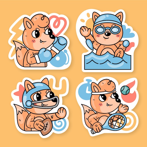 Free Vector fred the fox sport stickers