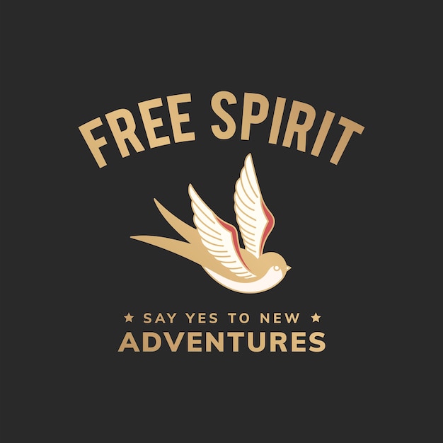 Free Vector free spirit vintage illustration