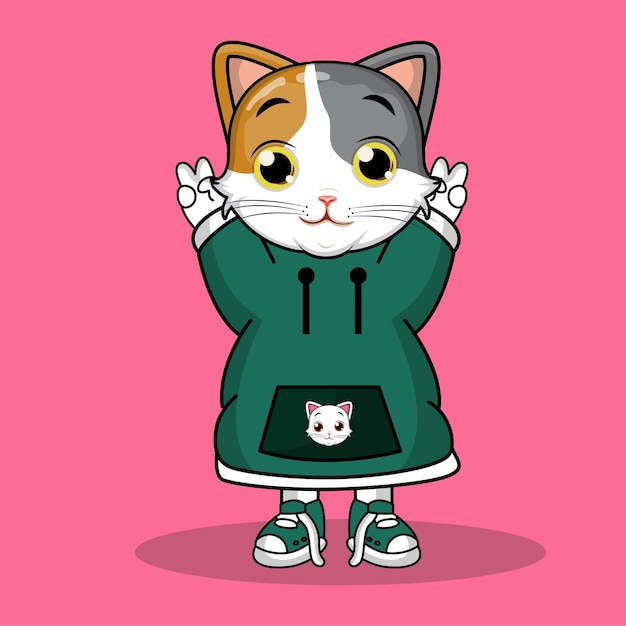 Free Vector free vector cute cat character vector illustration