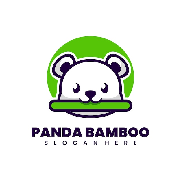 Free Vector free vector panda bamboo mascot logo