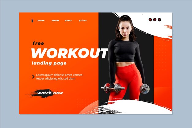 Free workout landing page