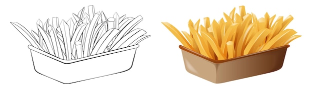 Free Vector french fries illustration before and after