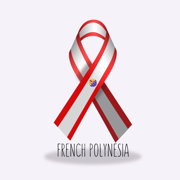 French polynesia flag ribbon design