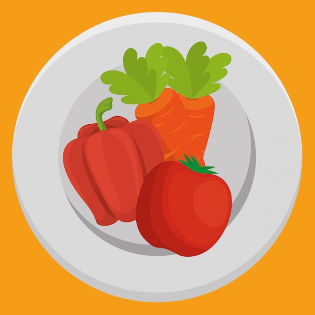 fresh carrot and pepper with tomato vegetables 