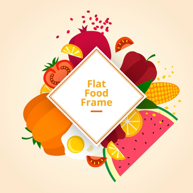 Free Vector fresh food frame with flat design