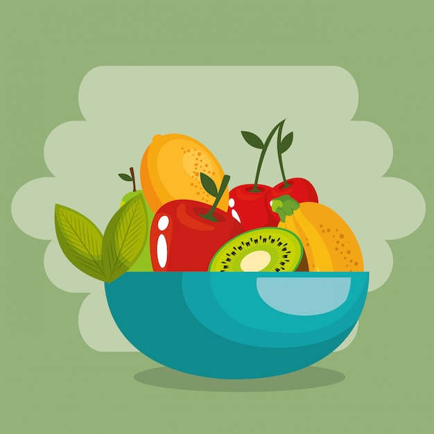 Free Vector fresh fruits healthy food