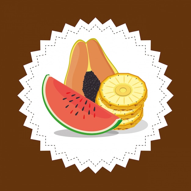 Free Vector fresh fruits healthy food