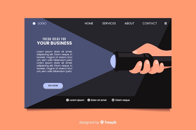 Free Vector fresh ideas business landing page