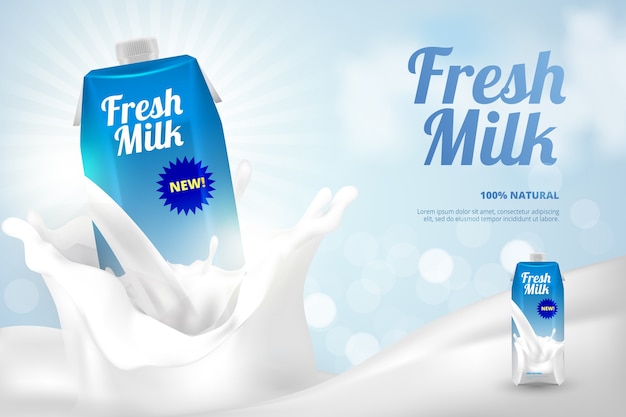 Fresh milk bottle ad