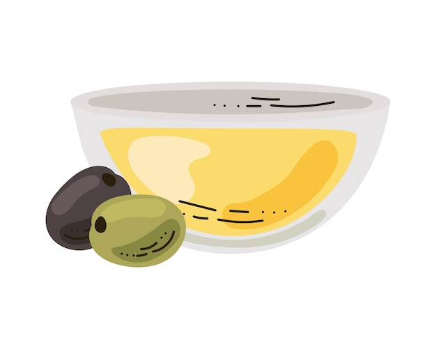 Free Vector fresh olive bowl with organic olive berries