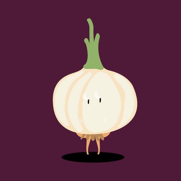 Free Vector fresh onion cartoon character vector