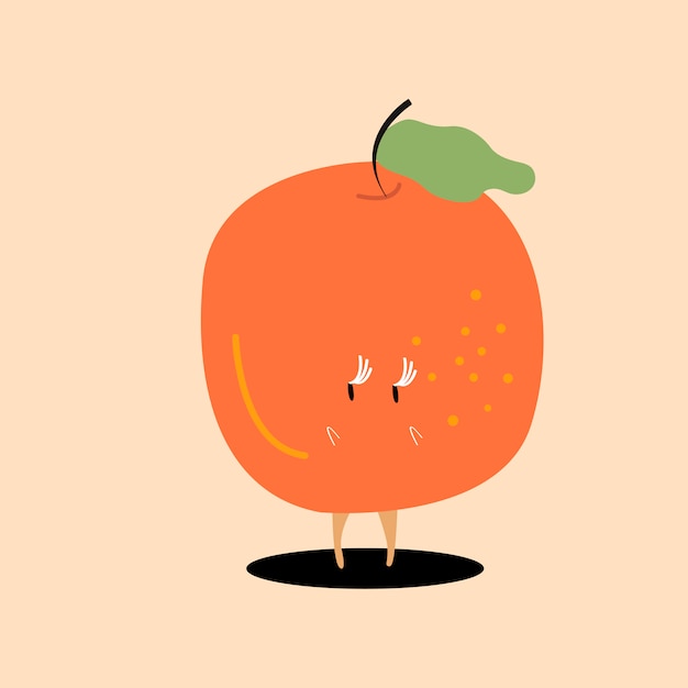 Fresh orange cartoon character vector