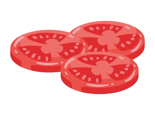 Free Vector fresh organic tomato slices isolated