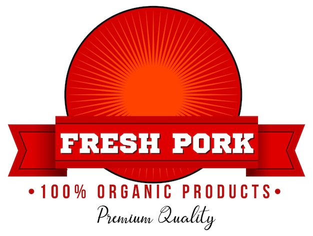 Fresh pork organic product logo template