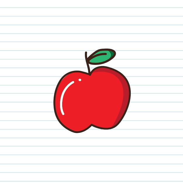 Free Vector fresh red educational apple vector