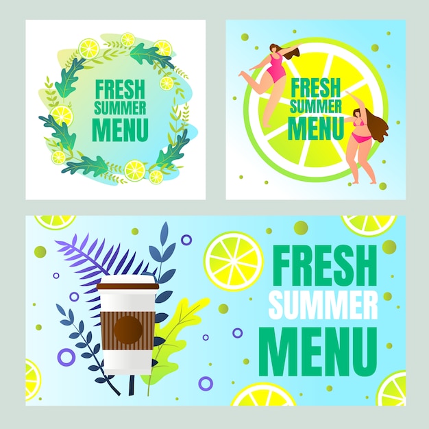 Fresh Summer Banner Set with Typography