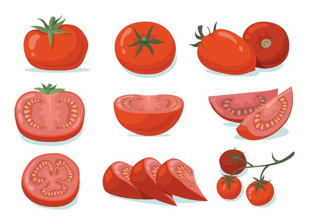 Fresh tomatoes set