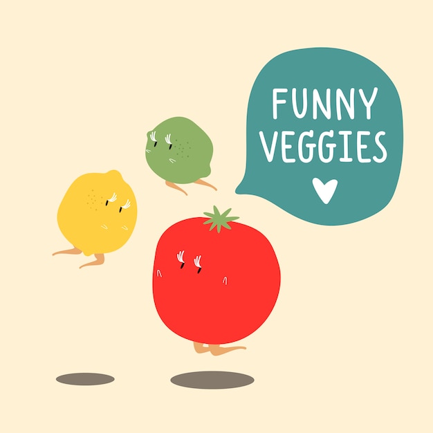 Free vector fresh vegetable cartoon characters set vector