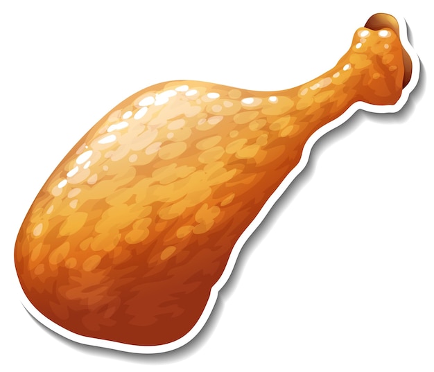 Free Vector fried chicken drumstick in cartoon style