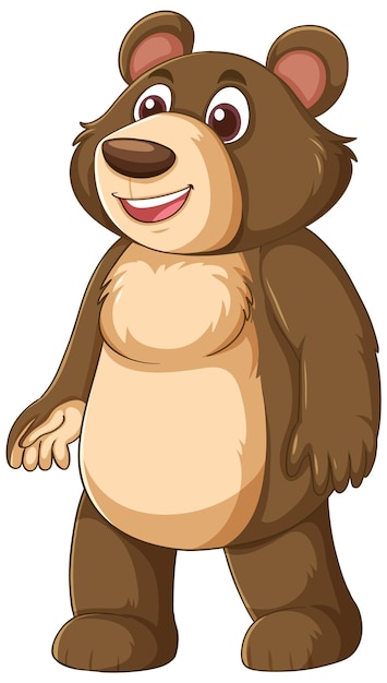 Free vector friendly cartoon bear standing