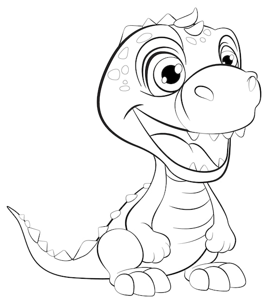 Friendly Cartoon Dinosaur Illustration