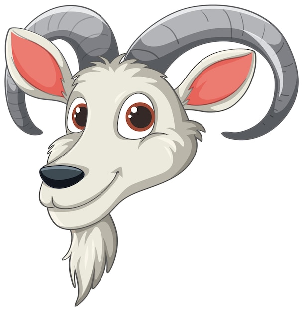 Free vector friendly cartoon goat head illustration