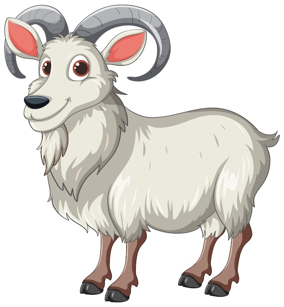 Friendly Cartoon Mountain Goat Illustration