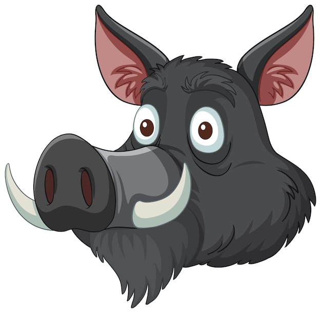 Free Vector friendly cartoon wild boar illustration