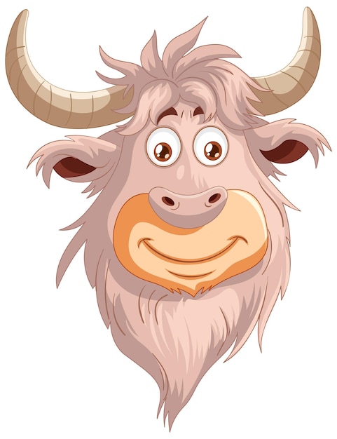 Free Vector friendly cartoon yak illustration