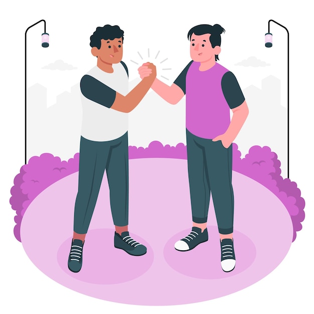 Friendly handshake concept illustration