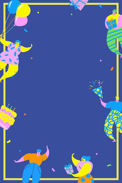 Free vector friends celebrating a birthday party background vector