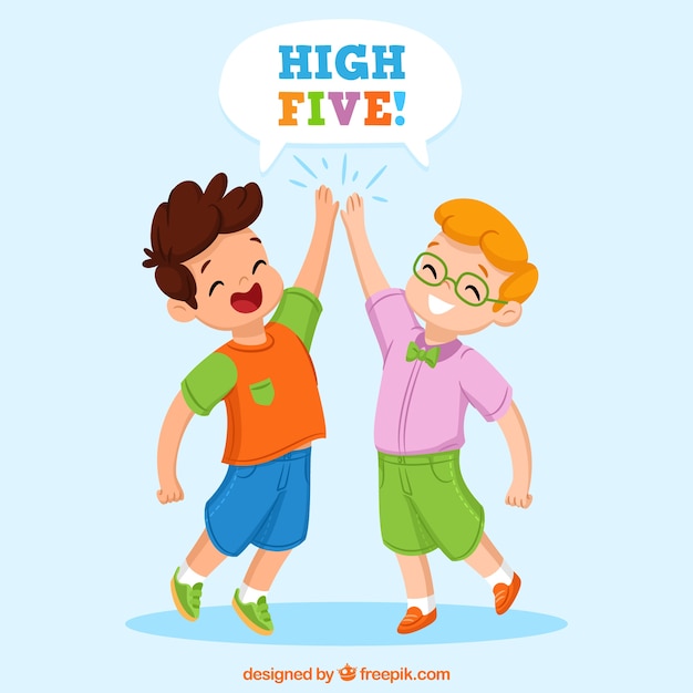 Friends high five background 