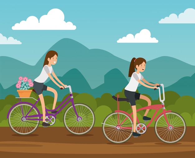 Friends riding a bicycle to do exercise