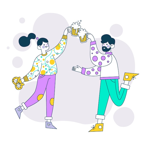 Free Vector friends toasting together