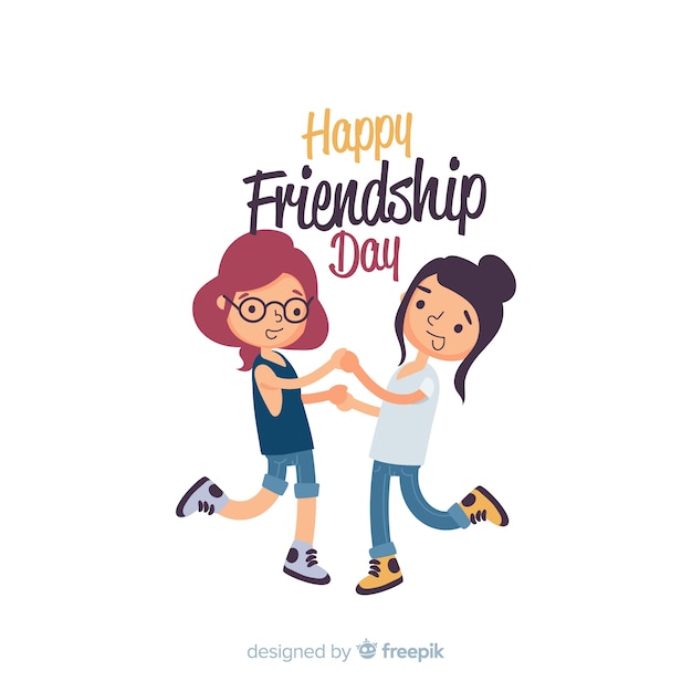 Free Vector friendship day background flat design