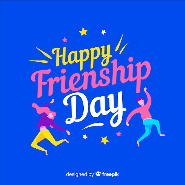 Friendship day background flat style